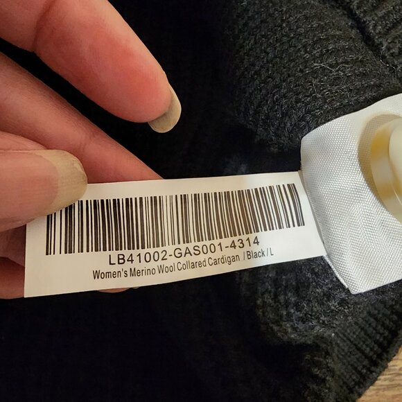 Quince Women’s Merino Wool Collared Cardigan NWT Black Large - Picture 9 of 9